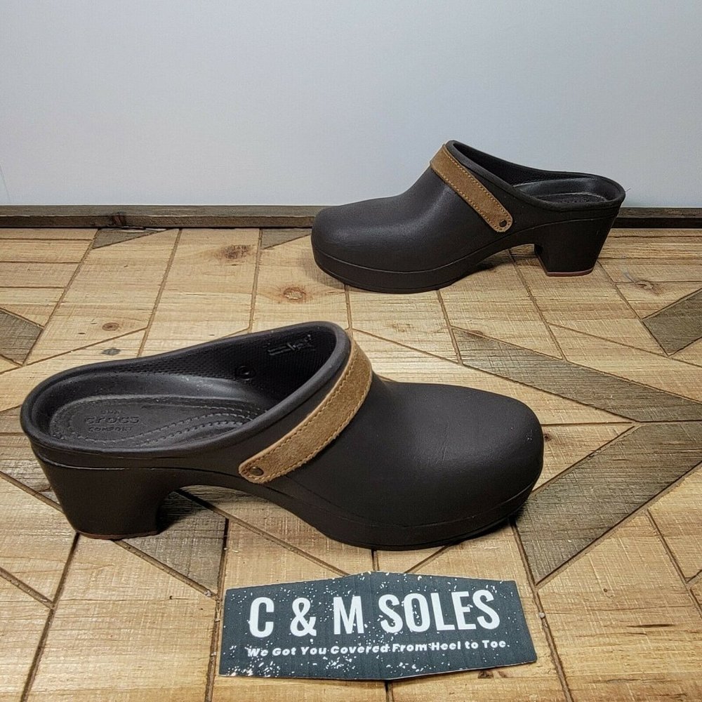 Crocs 203631 Sarah Espresso Croslite Slip On Mule - Picture 7 of 9